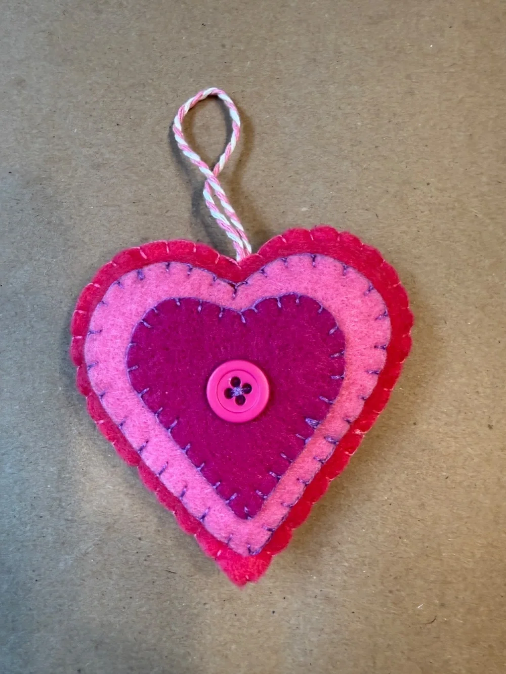 Felt hearts (set of 4) 3.5 x 3 inches assorted colors